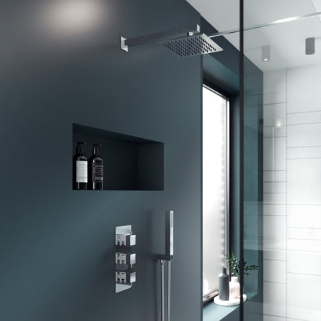 Nuie Square 2 Outlet Thermostatic Concealed Shower Valve Chrome JTY303 LS