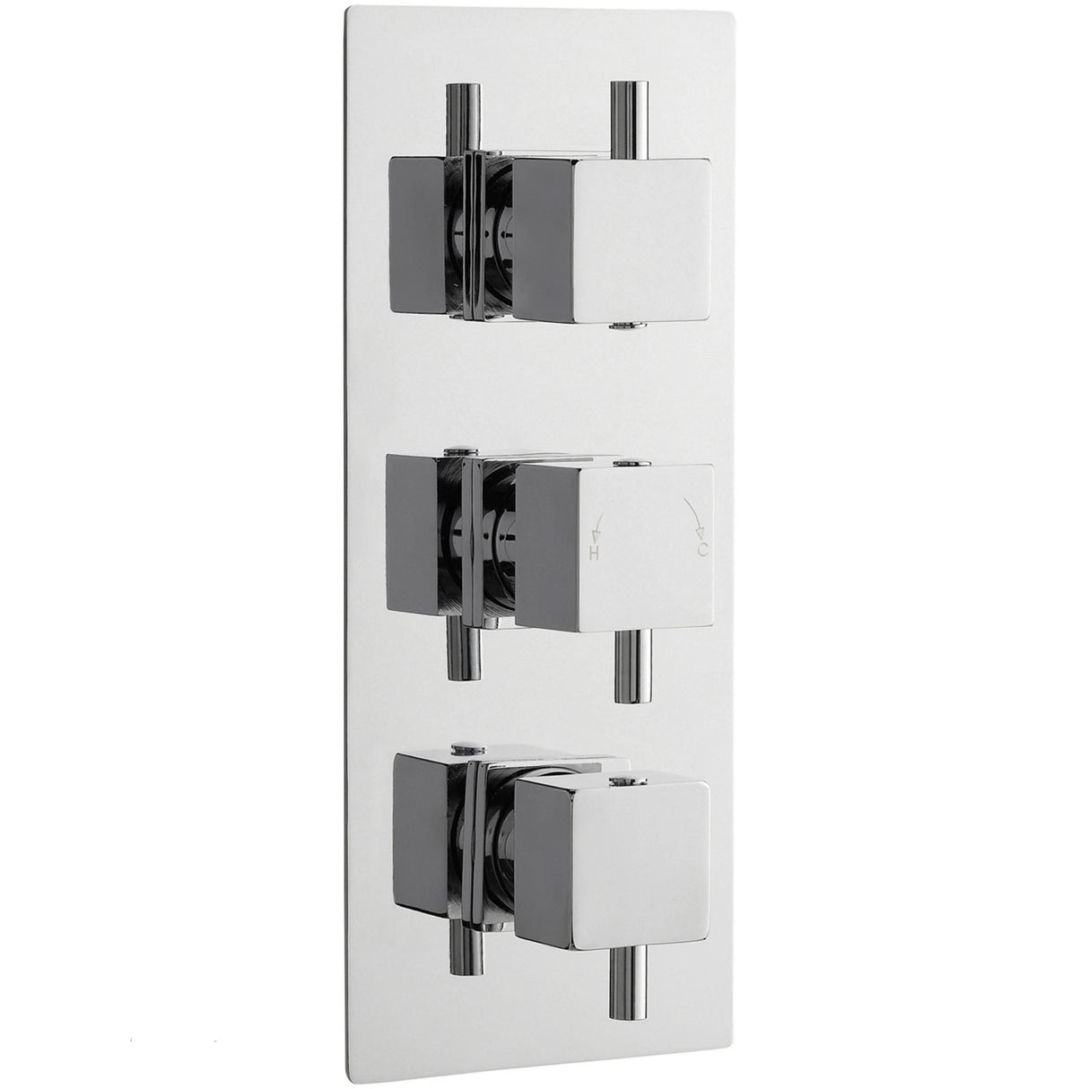 Nuie Square 3 Outlet Thermostatic Concealed Shower Valve With Diverter Chrome JTY311