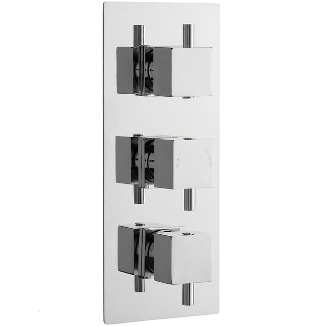 Nuie Square 3 Outlet Thermostatic Concealed Shower Valve With Diverter Chrome JTY311