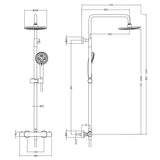 Nuie Round 2 Outlet Exposed Thermostatic Shower Matt Black JTY475 LD