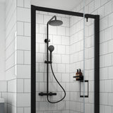 Nuie Round 2 Outlet Exposed Thermostatic Shower Matt Black JTY475 LS
