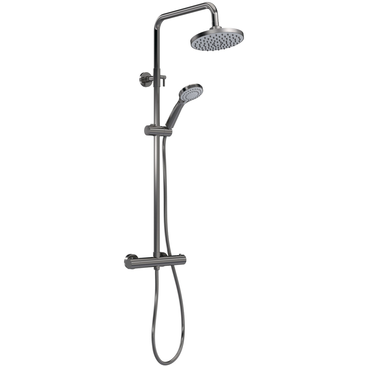 Nuie Round 2 Outlet Exposed Thermostatic Shower Brushed Pewter JTY775