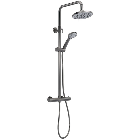 Nuie Round 2 Outlet Exposed Thermostatic Shower Brushed Pewter JTY775