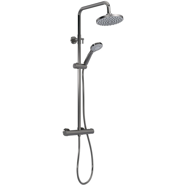 Nuie Round 2 Outlet Exposed Thermostatic Shower Brushed Pewter JTY775