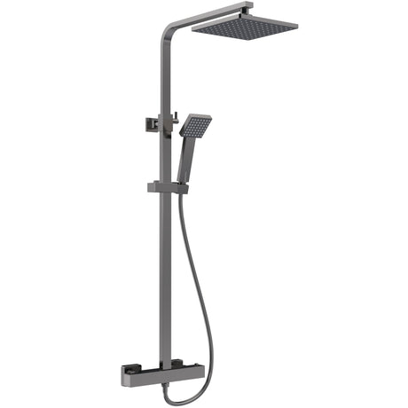 Nuie Square 2 Outlet Exposed Thermostatic Shower Brushed Pewter JTY786