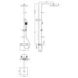 Nuie Square 2 Outlet Exposed Thermostatic Shower Brushed Pewter JTY786 LD