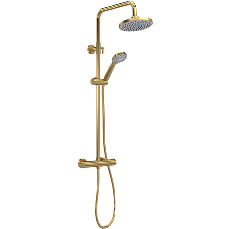 Nuie Round 2 Outlet Exposed Thermostatic Shower Brushed Brass JTY875