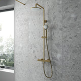 Nuie Round 2 Outlet Exposed Thermostatic Shower Brushed Brass JTY875 LS