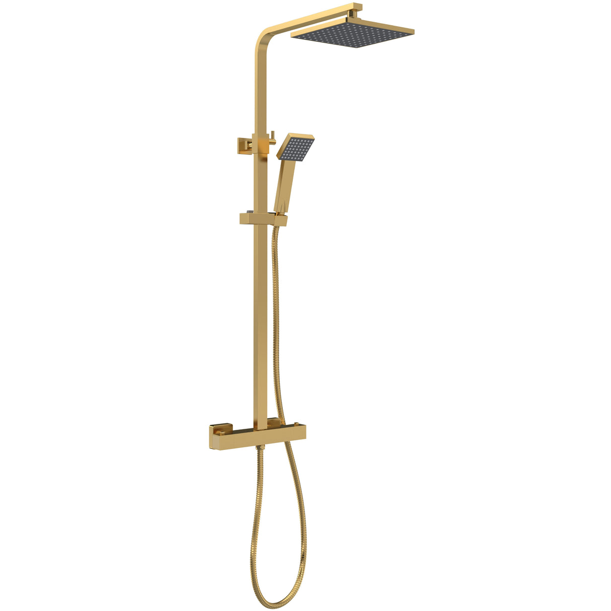 Nuie Square 2 Outlet Exposed Thermostatic Shower Brushed Brass JTY886