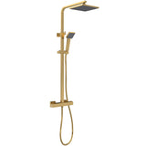 Nuie Square 2 Outlet Exposed Thermostatic Shower Brushed Brass JTY886