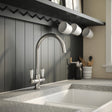 Nuie Traditional Twin Lever Mono Kitchen Mixer Tap Chrome KB304 LS1