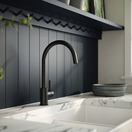 Nuie Lachen Single Lever Kitchen Mixer Tap Matt Black KLA405SL LS2