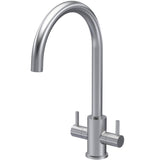 Nuie Lachen Dual Lever Kitchen Mixer Tap Brushed Nickel KLA605DL