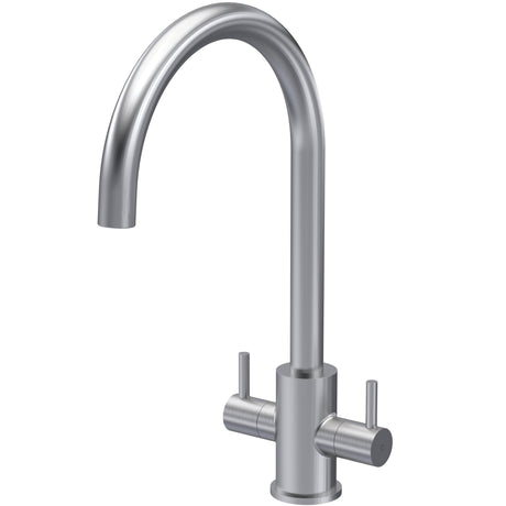 Nuie Lachen Dual Lever Kitchen Mixer Tap Brushed Nickel KLA605DL