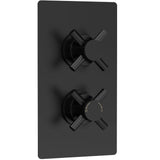 Hudson Reed Tec Crosshead 2 Outlet Thermostatic Concealed Shower Valve With Diverter Matt Black KRI4207