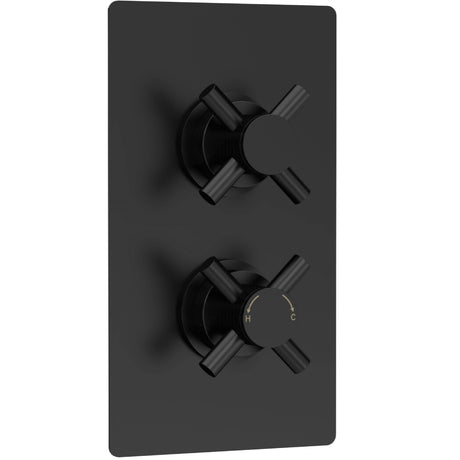 Hudson Reed Tec Crosshead 1 Outlet Thermostatic Concealed Shower Valve Matt Black KRI4210