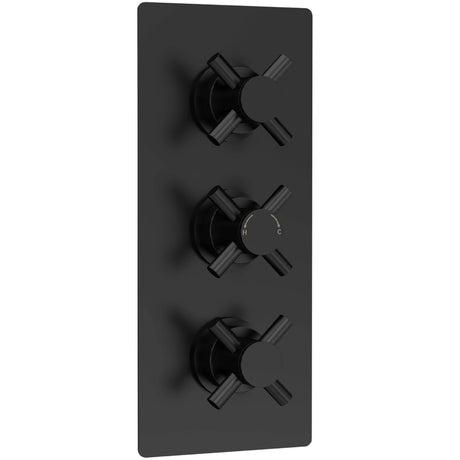 Hudson Reed Tec Crosshead 2 Outlet Thermostatic Concealed Shower Valve Matt Black KRI4211