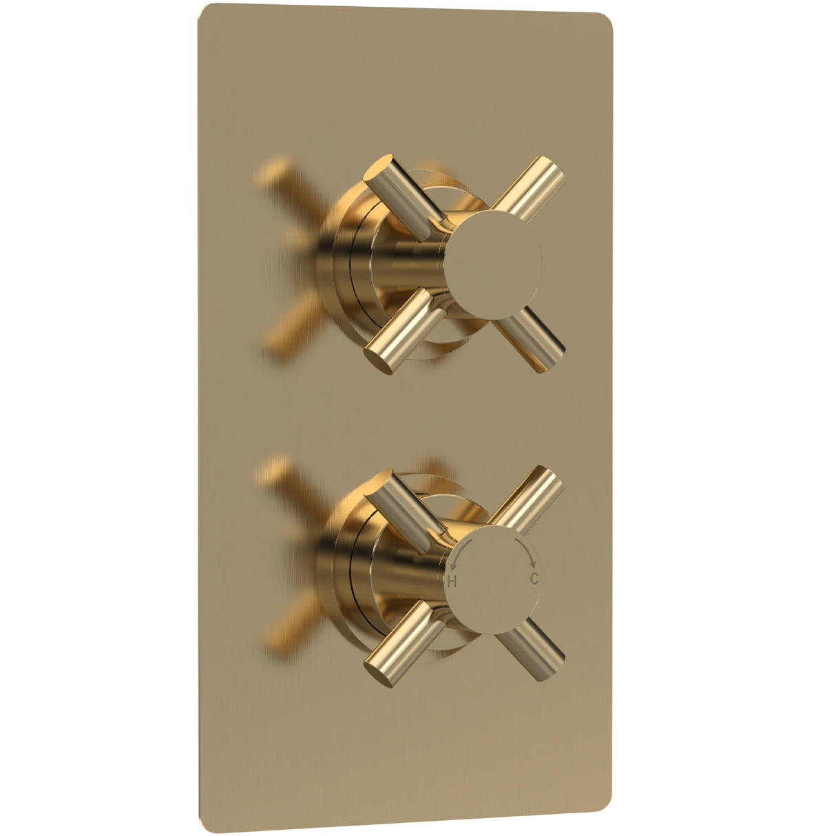 Hudson Reed Tec Crosshead 1 Outlet Thermostatic Concealed Shower Valve Brushed Brass KRI8210