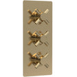 Hudson Reed Tec Crosshead 2 Outlet Thermostatic Concealed Shower Valve Brushed Brass KRI8211