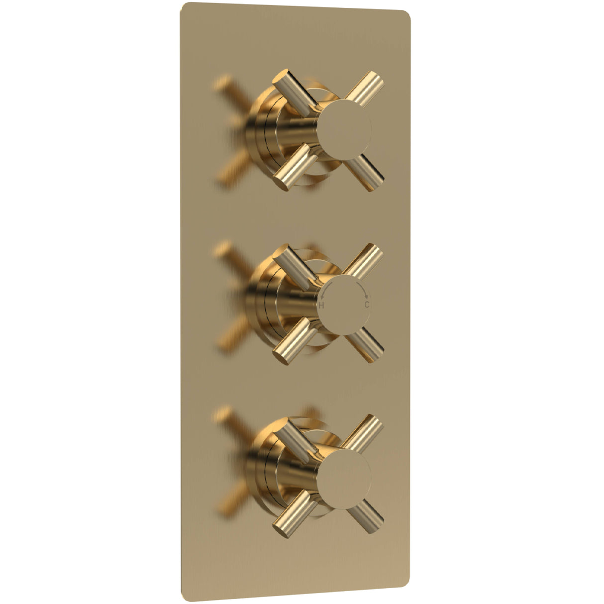 Hudson Reed Tec Crosshead 2 Outlet Thermostatic Concealed Shower Valve Brushed Brass KRI8211