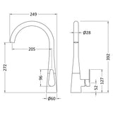 Nuie Samir Single Lever Kitchen Mixer Tap Chrome KSA305SL LD