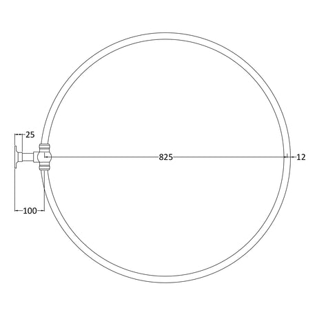 Nuie Round Shower Ring 800mm dia., Without Curtain LA386 LD