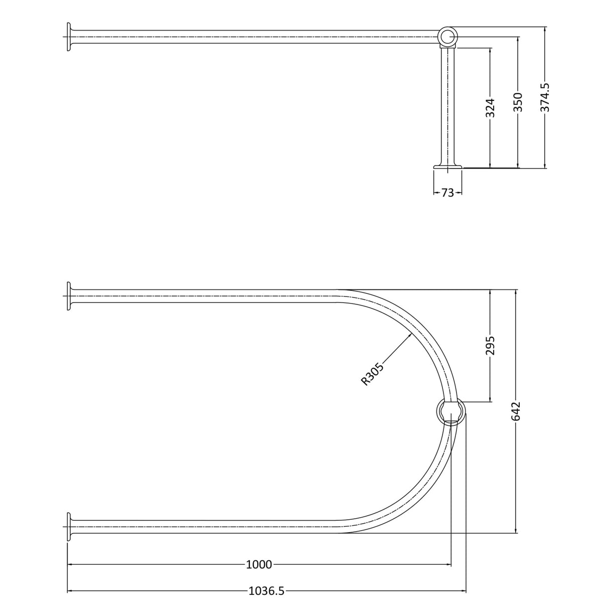 Nuie Shower Ring 642 x 374 x 1036mm LDA009 LD