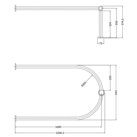 Nuie Shower Ring 642 x 374 x 1036mm LDA009 LD