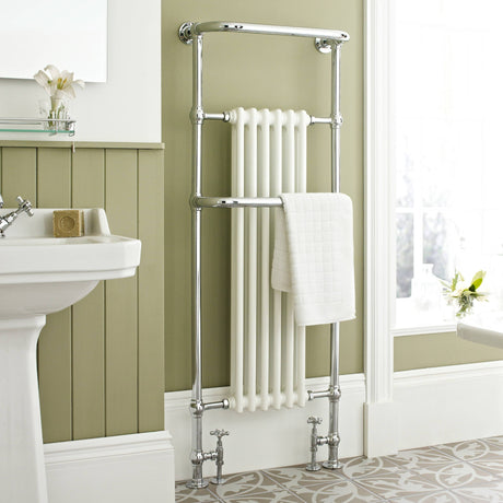 Hudson Reed Brampton Radiator & Heated Towel Rail H1500 x W575mm White/Chrome LDR008 LS