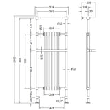 Hudson Reed Brampton Radiator & Heated Towel Rail H1500 x W575mm White/Chrome LDR008 LD