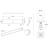 Nuie Leg & Plinth Set For 700-900mm Square & Rectangular Trays Grey Slate LEG1S LD