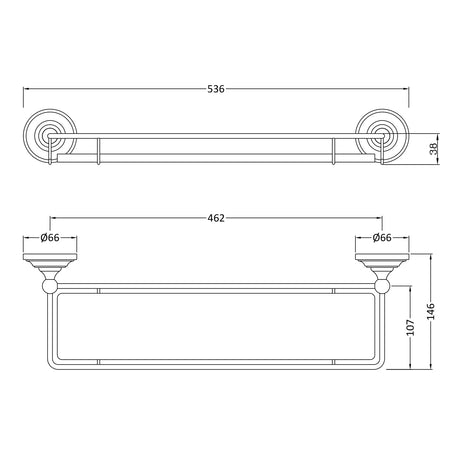 Hudson Reed Gallery Shelf 536mm  LH305 LD