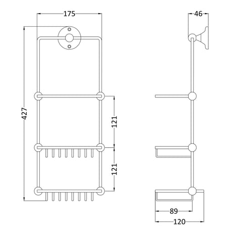 Hudson Reed Shower Tidy Chrome LH316 LD