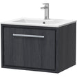 Hudson Reed Lille 600mm Wall Hung 1 Drawer Vanity Unit & Basin  Graphite Grey LIL2222C