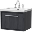 Hudson Reed Lille 600mm Wall Hung 1 Drawer Vanity Unit & Basin Graphite Grey LIL2222M