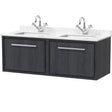 Hudson Reed Lille 1200mm Wall Hung Double Vanity Unit & Basin, 2 Drawers Graphite Grey LIL2222WS2