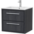 Hudson Reed Lille 600mm Wall Hung 2 Drawer Vanity Unit & Basin Graphite Grey LIL2224C