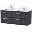 Hudson Reed Lille 1200mm Wall Hung Double Vanity Unit & Basin, 4 Drawers Graphite Grey LIL2224WS2