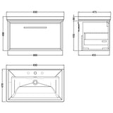 Hudson Reed Lille 800mm Wall Hung 1 Drawer Vanity Unit & Basin Graphite Grey LIL2225B LD