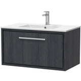 Hudson Reed Lille 800mm Wall Hung 1 Drawer Vanity Unit & Basin Graphite Grey LIL2225C