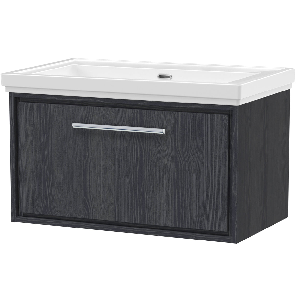 Hudson Reed Lille 800mm Wall Hung 1 Drawer Vanity Unit & Basin Graphite Grey LIL2225H