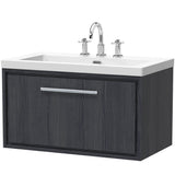 Hudson Reed Lille 800mm Wall Hung 1 Drawer Vanity Unit & Basin Graphite Grey LIL2225M