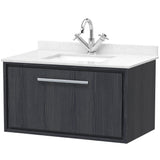 Hudson Reed Lille 800mm Wall Hung 1 Drawer Vanity Unit & Basin Graphite Grey LIL2225WS1