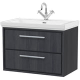 Hudson Reed Lille 800mm Wall Hung 2 Drawer Vanity Unit & Basin Graphite Grey LIL2226A