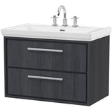 Hudson Reed Lille 800mm Wall Hung 2 Drawer Vanity Unit & Basin Graphite Grey LIL2226B