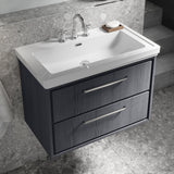 Hudson Reed Lille 800mm Wall Hung 2 Drawer Vanity Unit & Basin Graphite Grey LIL2226B LS