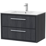 Hudson Reed Lille 800mm Wall Hung 2 Drawer Vanity Unit & Basin Graphite Grey LIL2226C