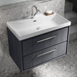Hudson Reed Lille 800mm Wall Hung 2 Drawer Vanity Unit & Basin Graphite Grey LIL2226E LS