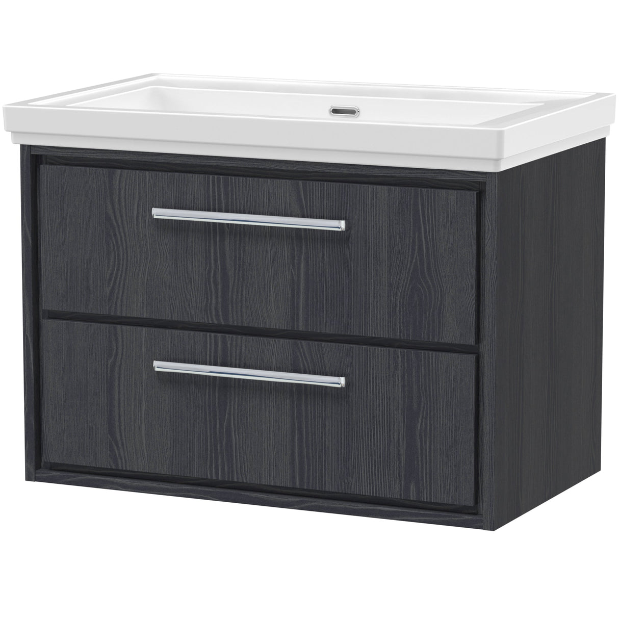Hudson Reed Lille 800mm Wall Hung 2 Drawer Vanity Unit & Basin Graphite Grey LIL2226H