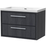 Hudson Reed Lille 800mm Wall Hung 2 Drawer Vanity Unit & Basin Graphite Grey LIL2226K